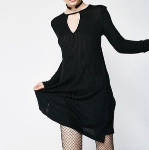 Black dress with cutout chest